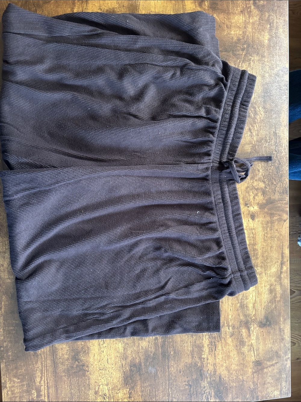 H&M Black Ribbed Drawstring Mini Skirt